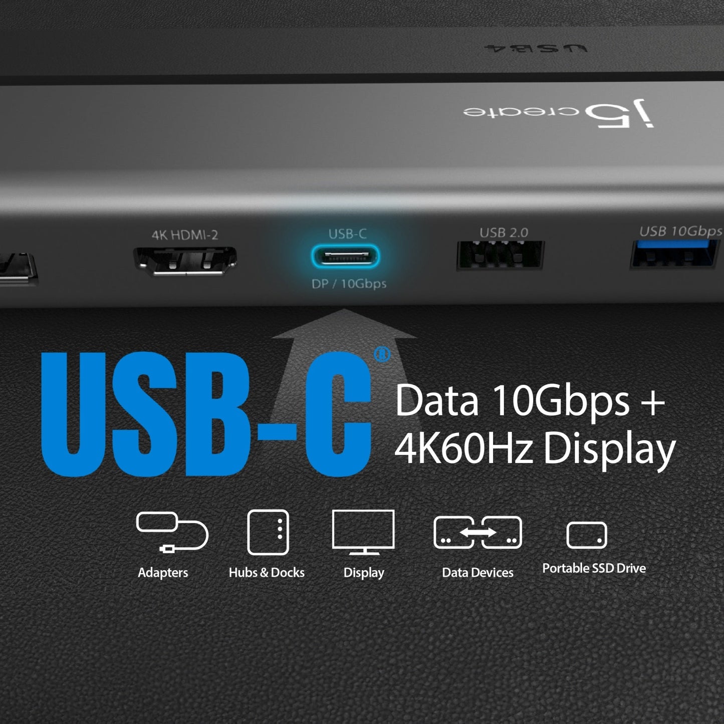 J5create USB4 Triple 4K Display Docking Station - JCD554