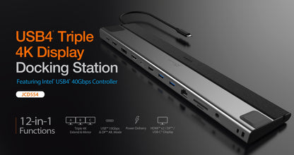 J5create USB4 Triple 4K Display Docking Station - JCD554