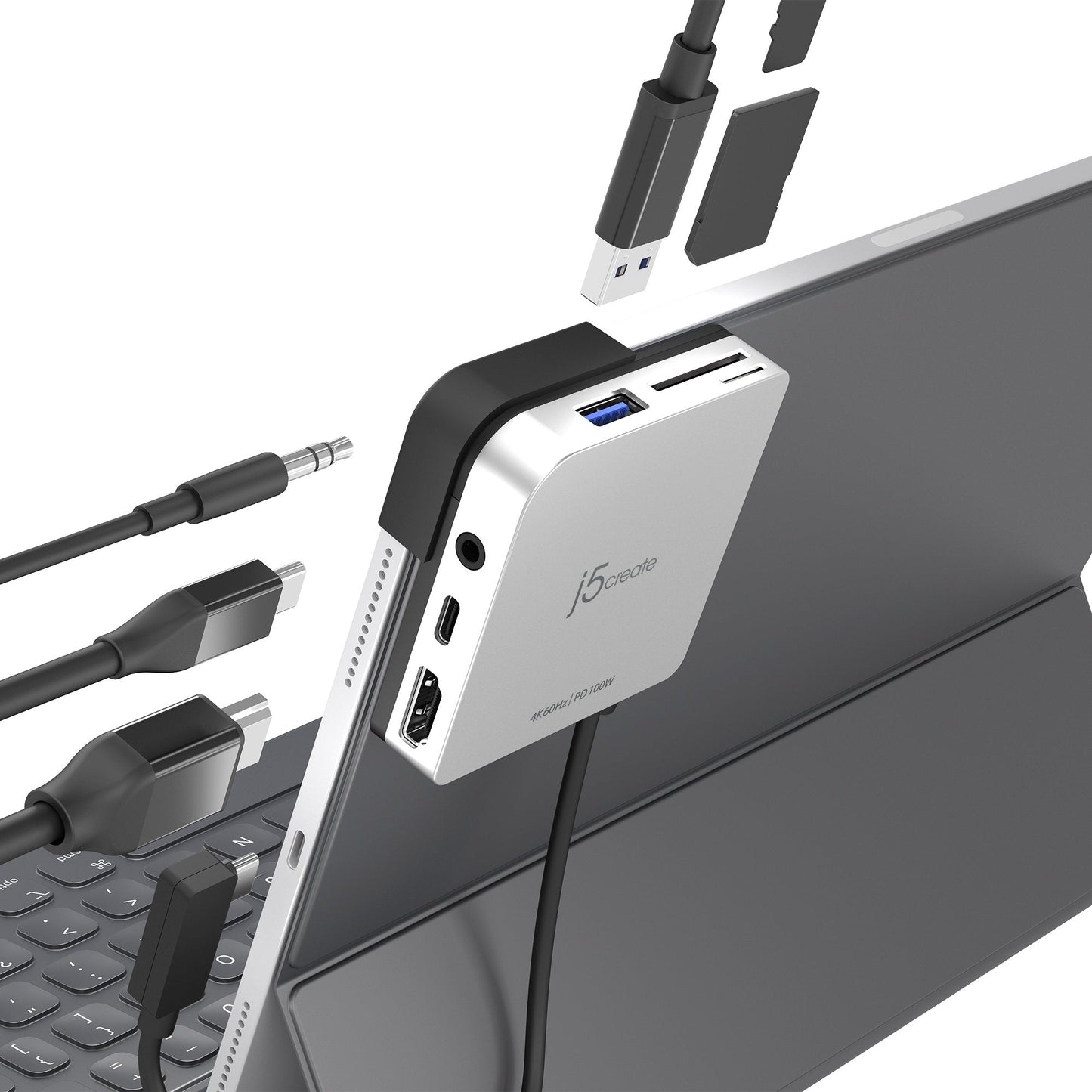 J5create USB-C to 4K 60 Hz HDMI Travel Dock for iPad Pro - JCD612