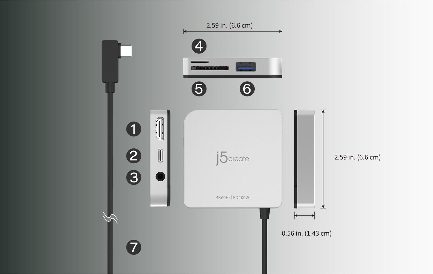 J5create USB-C to 4K 60 Hz HDMI Travel Dock for iPad Pro - JCD612