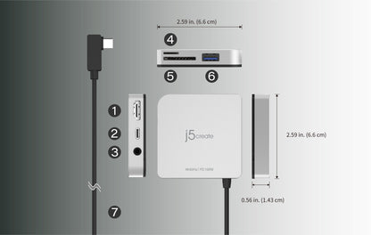 J5create USB-C to 4K 60 Hz HDMI Travel Dock for iPad Pro - JCD612