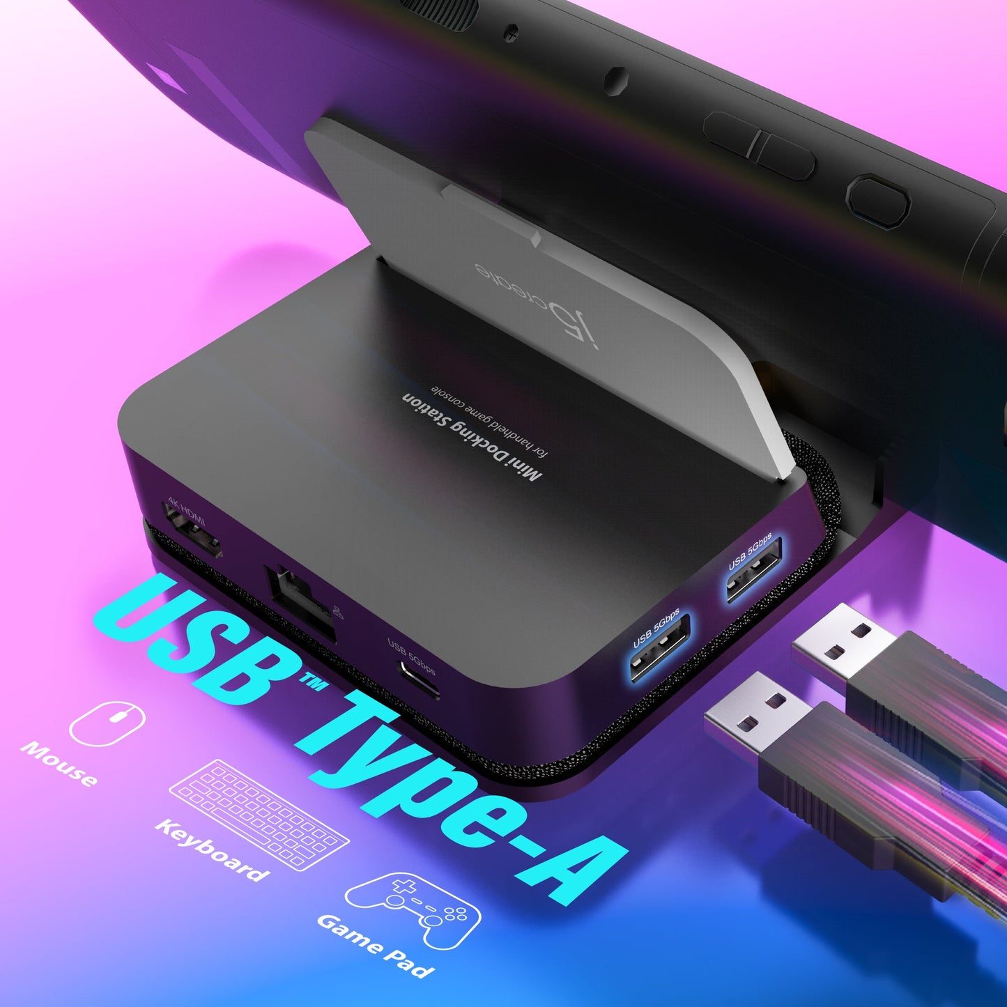 J5create Omni Side Dock for Nintendo Switch 2 and Steam Deck - JCD624