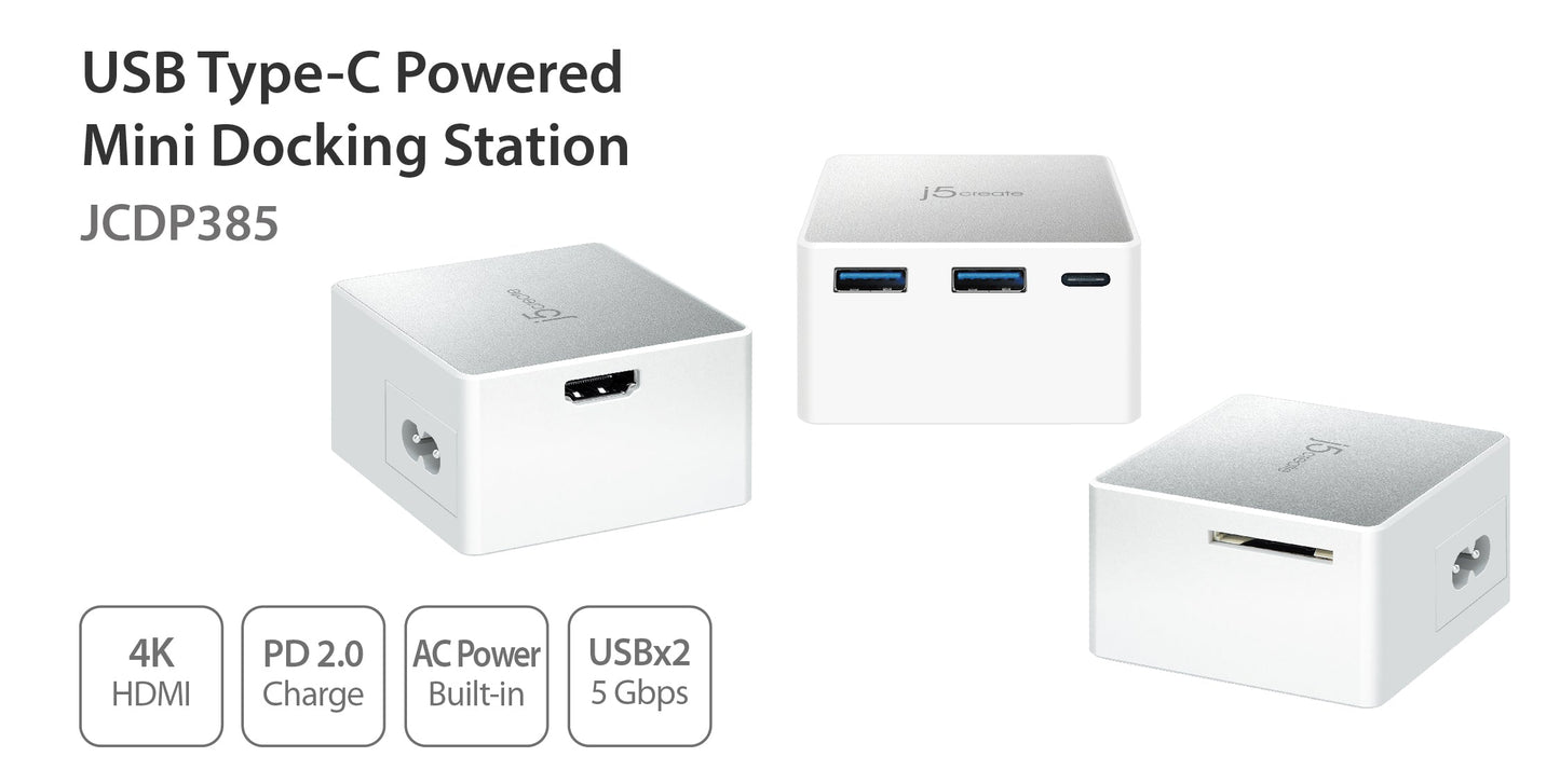 J5create USB Type-C Powered Mini Docking Station - JCDP385
