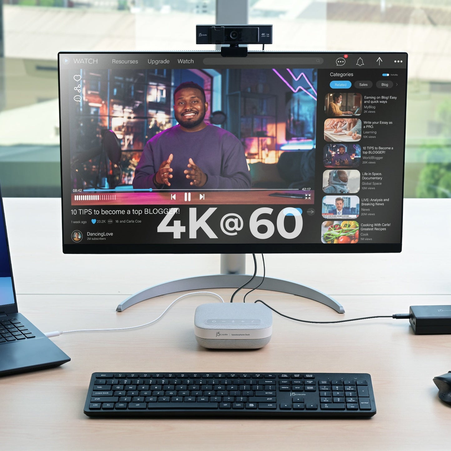 J5create USB-C 4K Speakerphone Dock - JCDS335