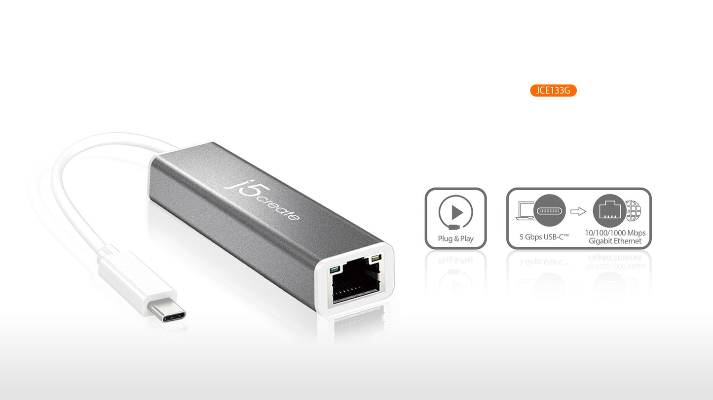 J5create USB-C to Gigabit Ethernet Adapter - JCE133G