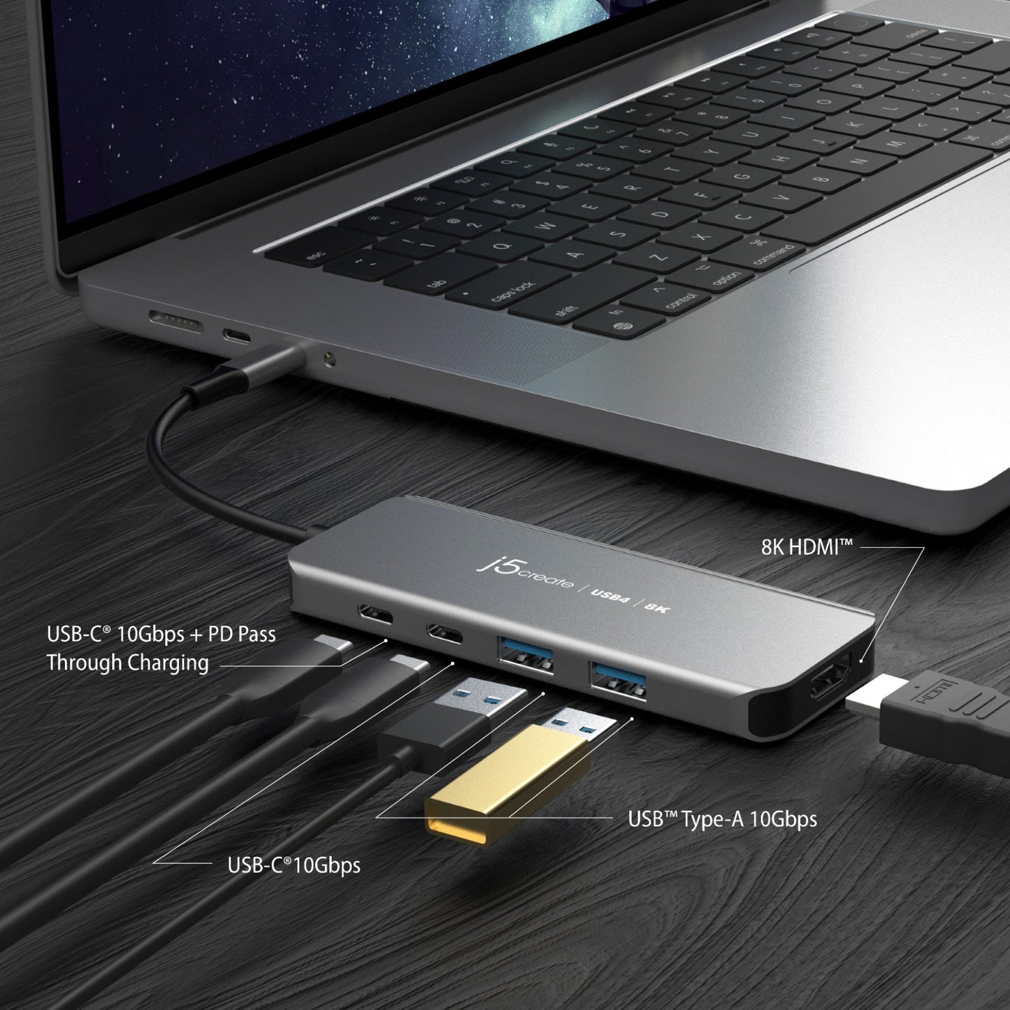 J5create USB4 8K60 Slim Hub - JCH453
