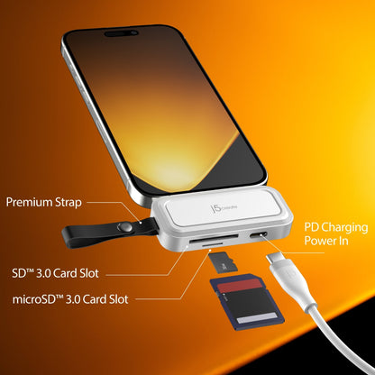 J5create USB-C to SD /microSD Adapter for Smartphones - JCHSD34W