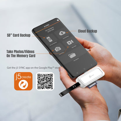J5create USB-C to SD /microSD Adapter for Smartphones - JCHSD34W