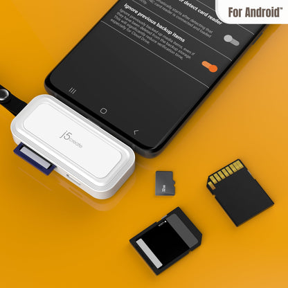J5create USB-C to SD /microSD Adapter for Smartphones - JCHSD34W