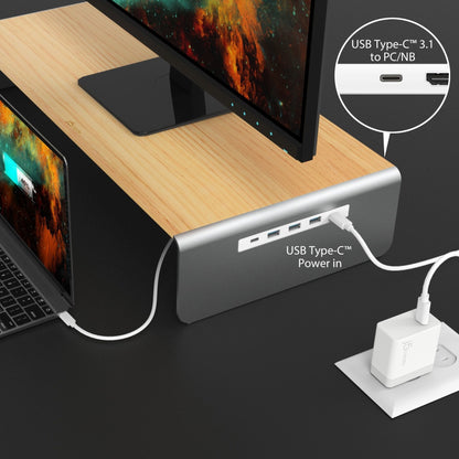 J5create Multi-Function Monitor Stand USB Type-C, 4K HDMI & 6-Port USB HUB with Power Delivery - JCT425