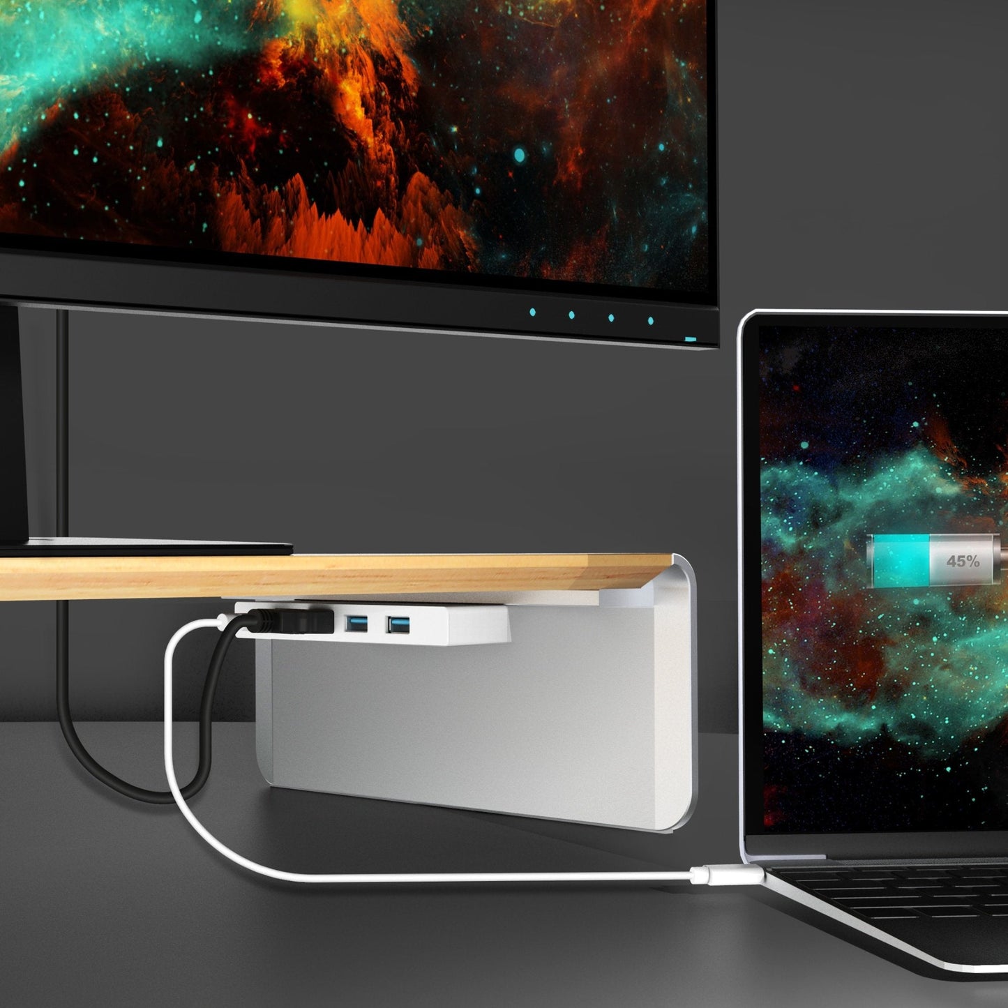 J5create Multi-Function Monitor Stand USB Type-C, 4K HDMI & 6-Port USB HUB with Power Delivery - JCT425
