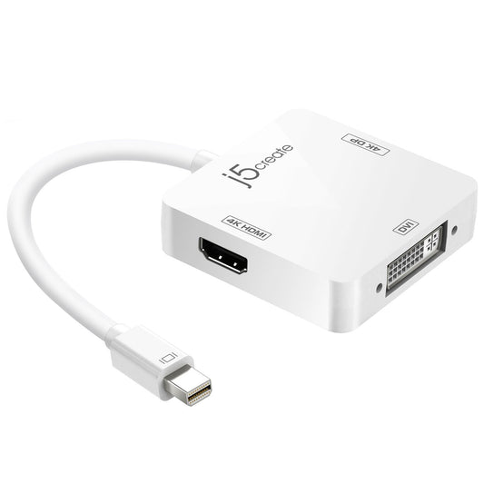J5create mini DisplayPort to 4K DisplayPort/4K HDMI/DVI Adapter - JDA173