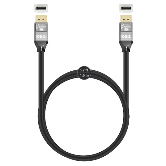 J5create VESA Certified 16K DisplayPort 2.1 80Gbps Cable - JDC44L16