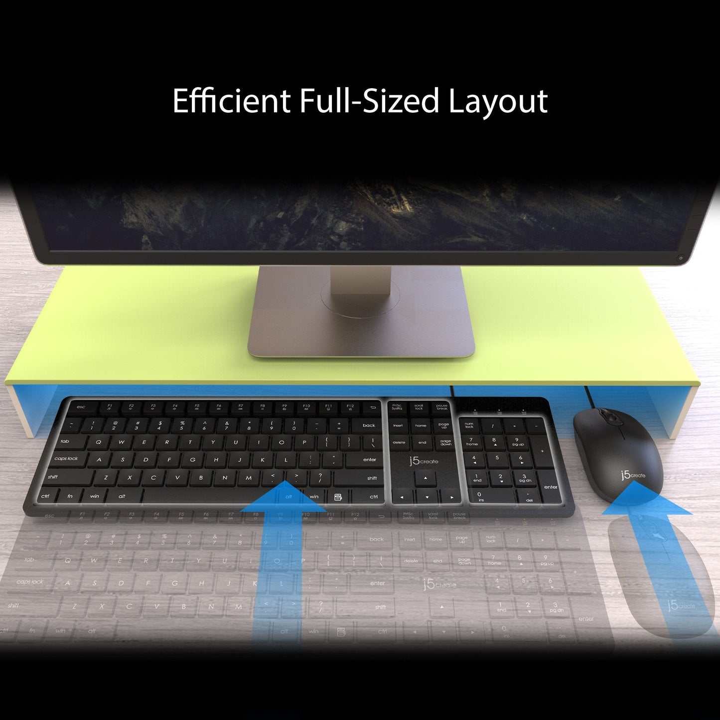 J5create Full-Size Desktop Keyboard and Mouse (Combo) - JIKMU115