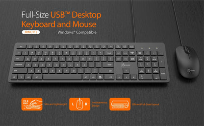 J5create Full-Size Desktop Keyboard and Mouse (Combo) - JIKMU115