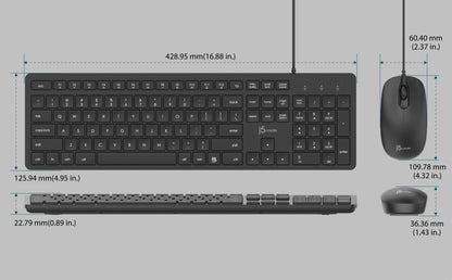J5create Full-Size Desktop Keyboard and Mouse (Combo) - JIKMU115