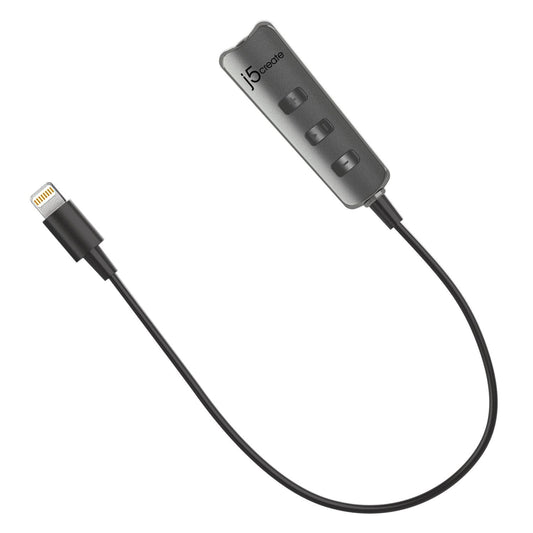 J5create Black Premium Audio Adapter with Lightning Connector - JLA160