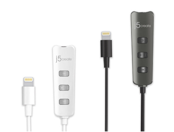 J5create White Premium Audio Adapter with Lightning Connector - JLA160