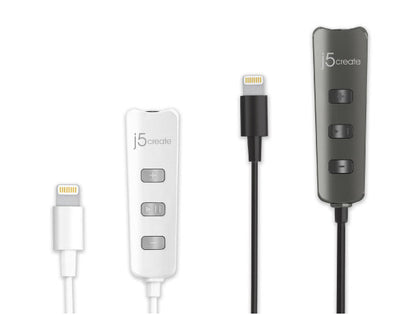 J5create White Premium Audio Adapter with Lightning Connector - JLA160