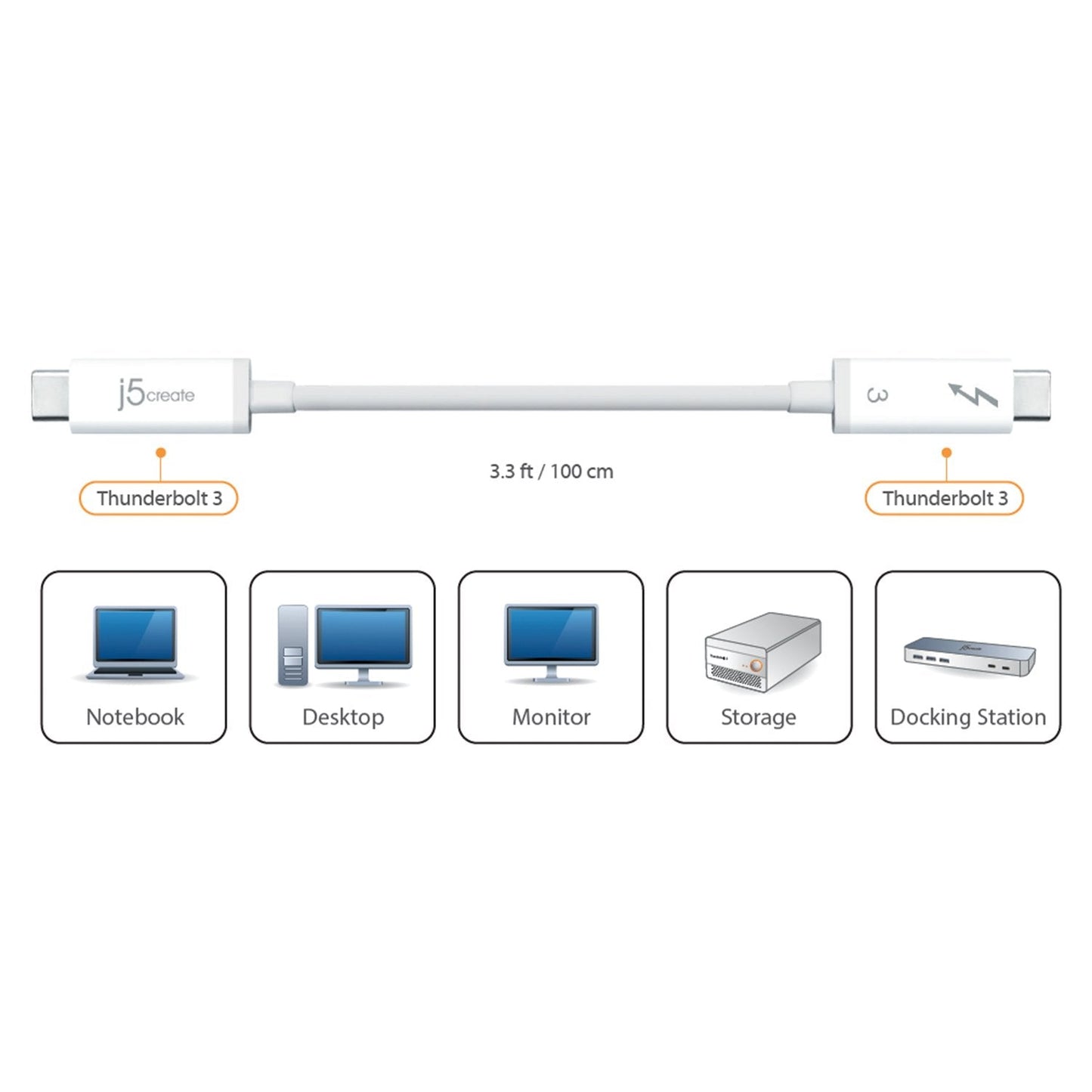 J5create Thunderbolt 3 Active Cable - JTCX03