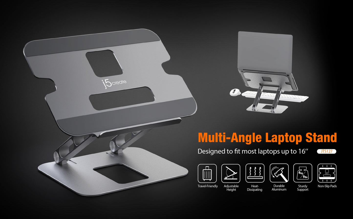 J5create Multi-Angle Laptop Stand - JTS127