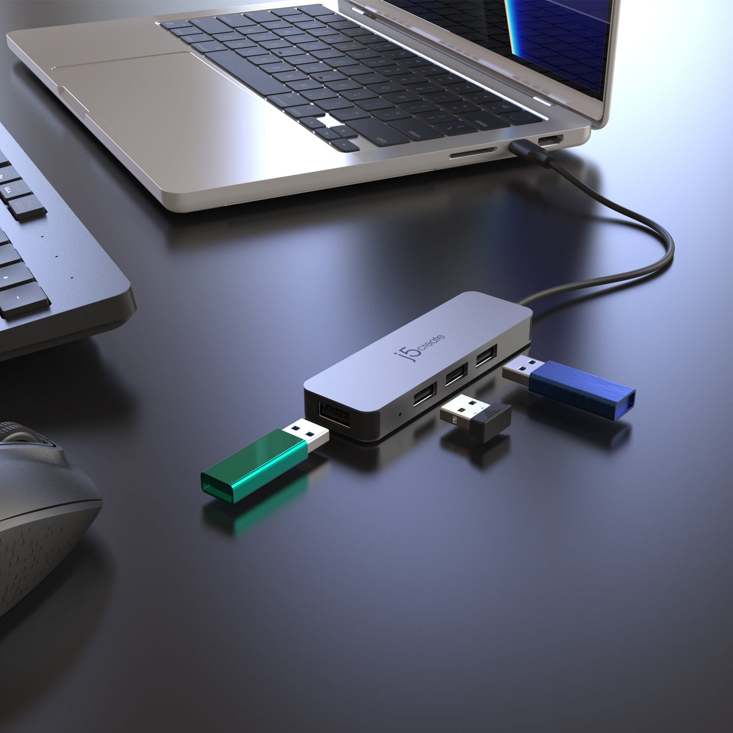 J5create Laptop Stand with USB 4-Port Hub - JTS223