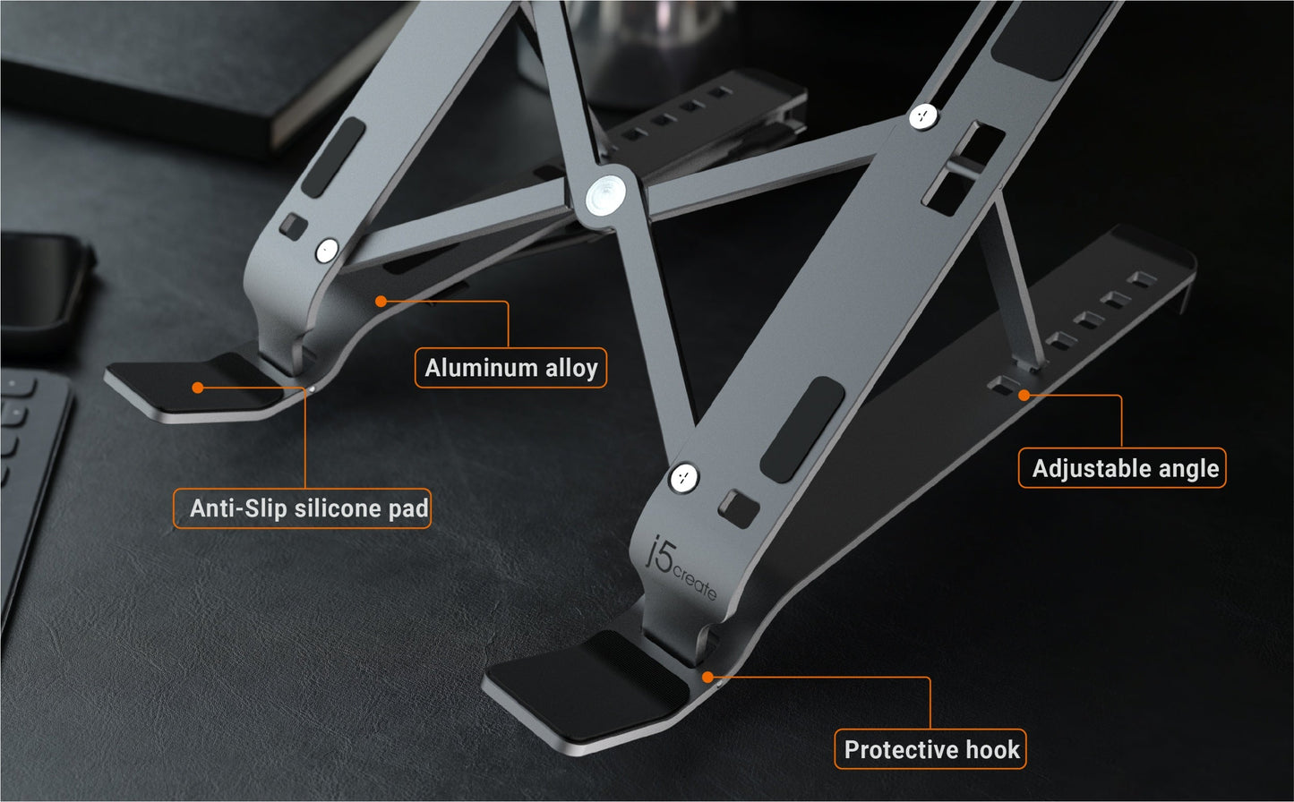J5create Laptop Stand with USB 4-Port Hub - JTS223