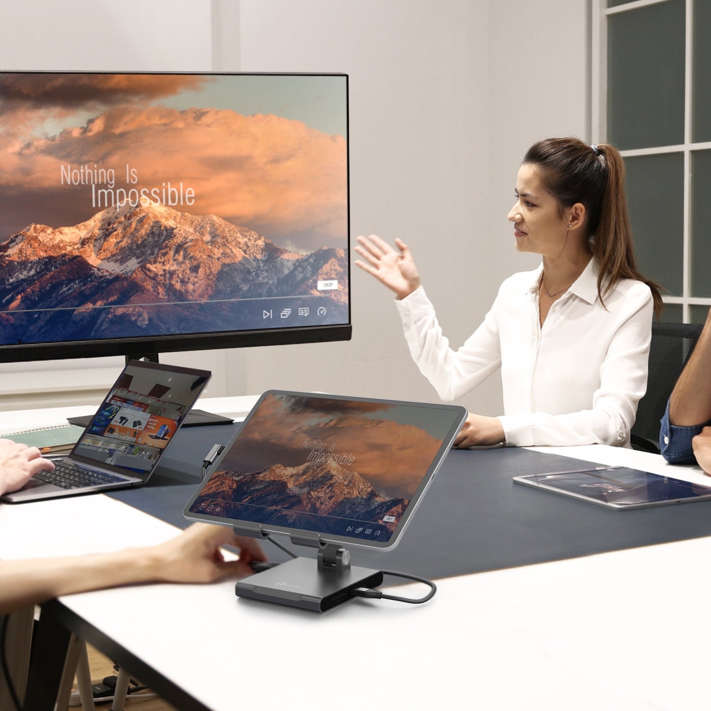 J5create Multi-Angle Stand with Docking Station for iPad Pro - JTS224