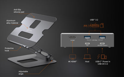 J5create Multi-Angle 4K Docking Stand - JTS327