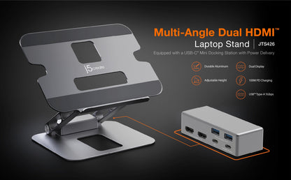 J5create Multi-Angle Dual HDMI Laptop Stand - JTS426