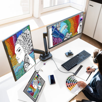 J5create Ergonomic Dual-Monitor Mount with Docking Station - JTSA302