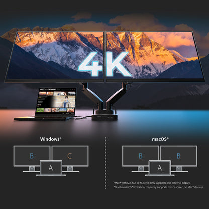 J5create Ergonomic Dual-Monitor Mount with Docking Station - JTSA302