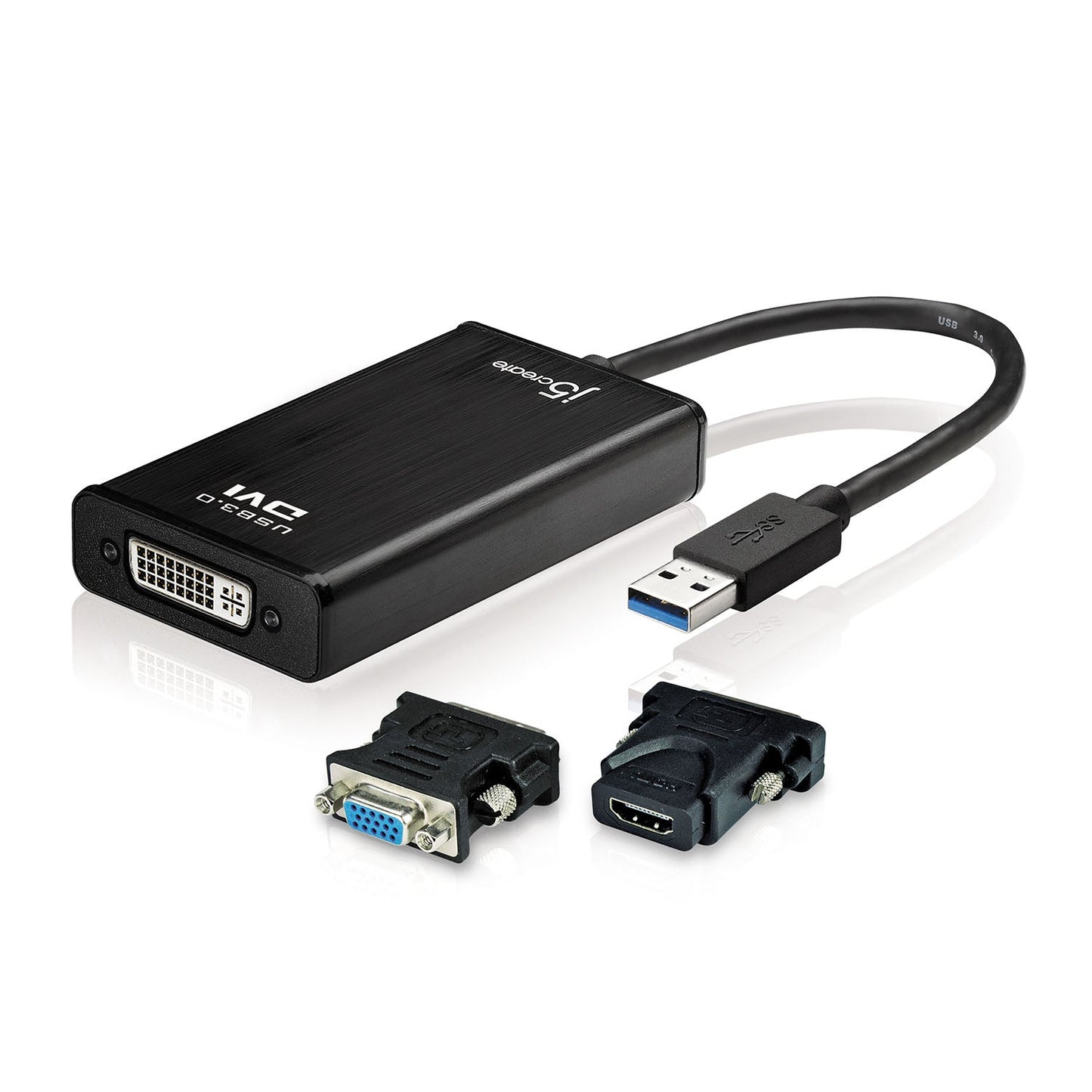 J5create USB 3.0 DVI Display Adapter with VGA and HDMI Adapters - JUA330U