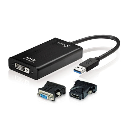 J5create USB 3.0 DVI Display Adapter with VGA and HDMI Adapters - JUA330U