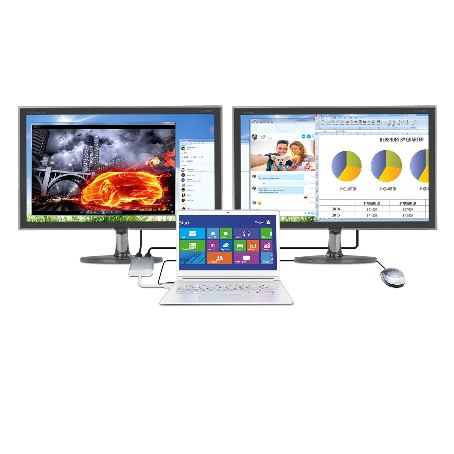 J5create USB 3.0 to Dual HDMI Multi-Monitor Adapter - JUA365