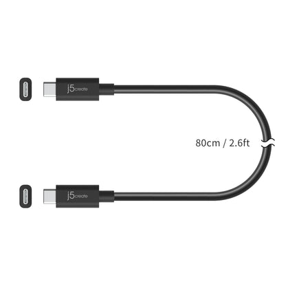 J5create Full-Featured USB-C Cable (USB4 Gen 3) - JUC28L08