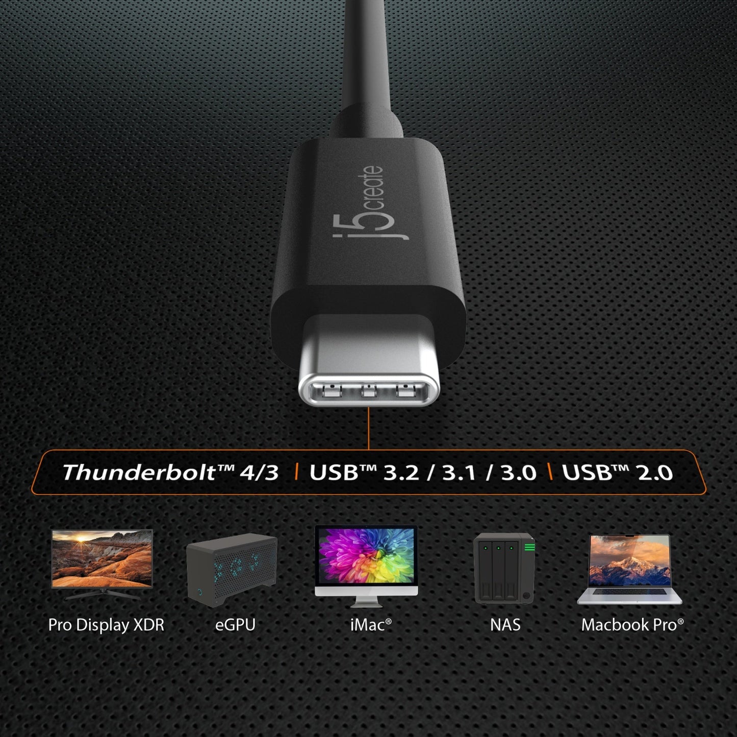 J5create Full-Featured USB-C Cable (USB4 Gen 3) - JUC28L08