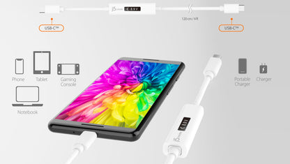 J5create USB-C Dynamic Power Meter Charging Cable - JUCP14
