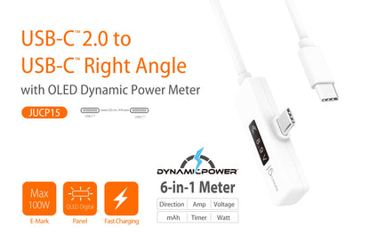 J5create USB-C Dynamic Power Meter Charging Cable - JUCP15