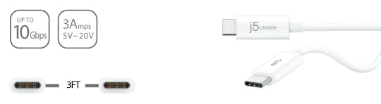 J5create USB 3.1 Type-C to Type-C Cable - JUCX03