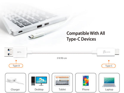 J5create USB Type-C 3.1 to Type-A Cable - JUCX06
