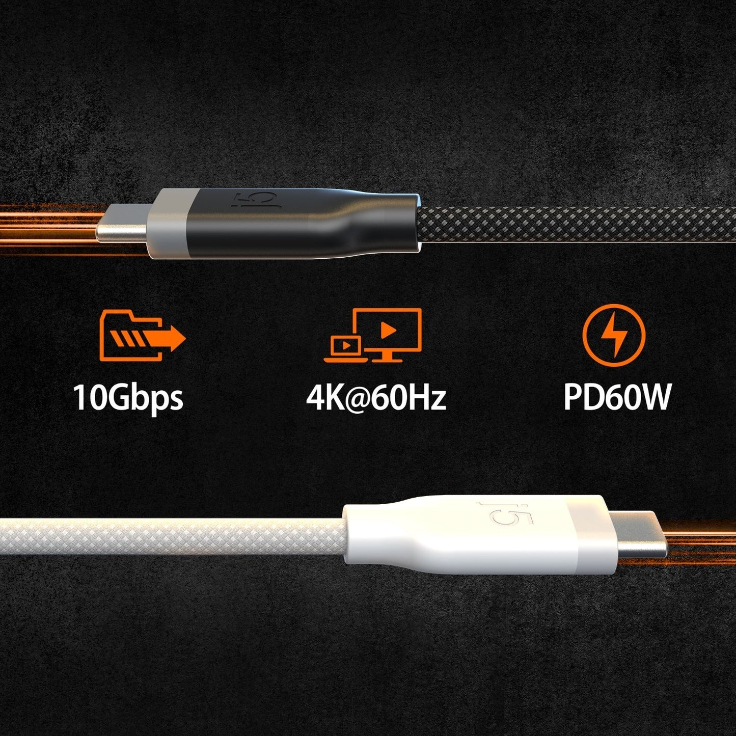 J5create USB-C 3-in-1 Charge and Data Cable - JUCX19L12B