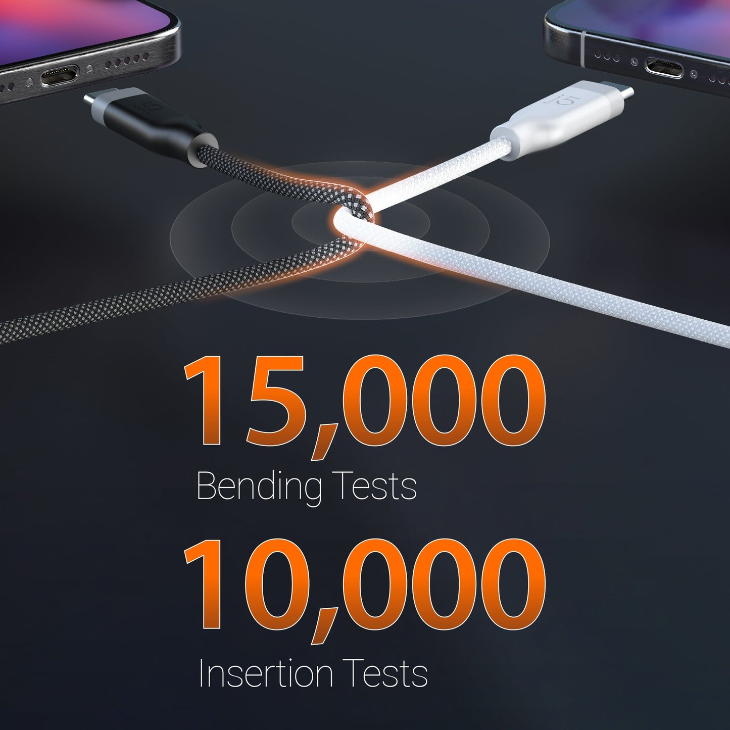 J5create USB-C 3-in-1 Charge and Data Cable - JUCX19L12B
