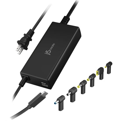 J5create 100W PD USB-C Super Charger with 6 Types of DC Connector - JUP2290DC
