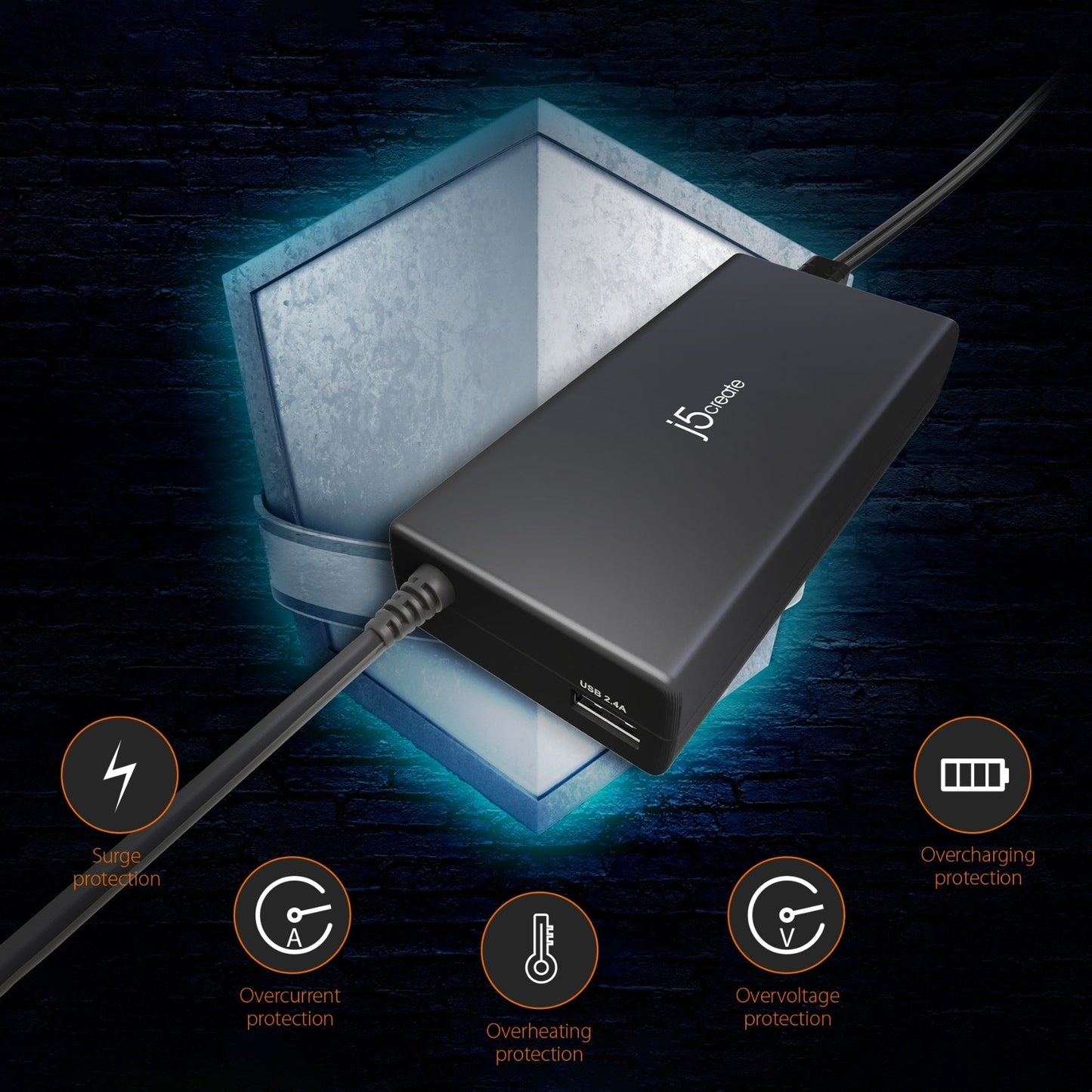 J5create 100W PD USB-C Super Charger with 6 Types of DC Connector - JUP2290DC