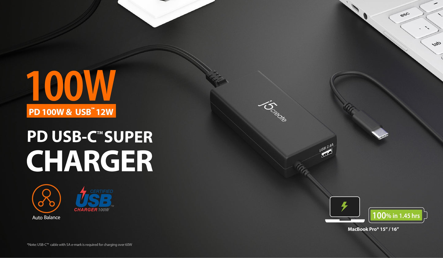 J5create 100W PD USB-C Super Charger - JUP2290