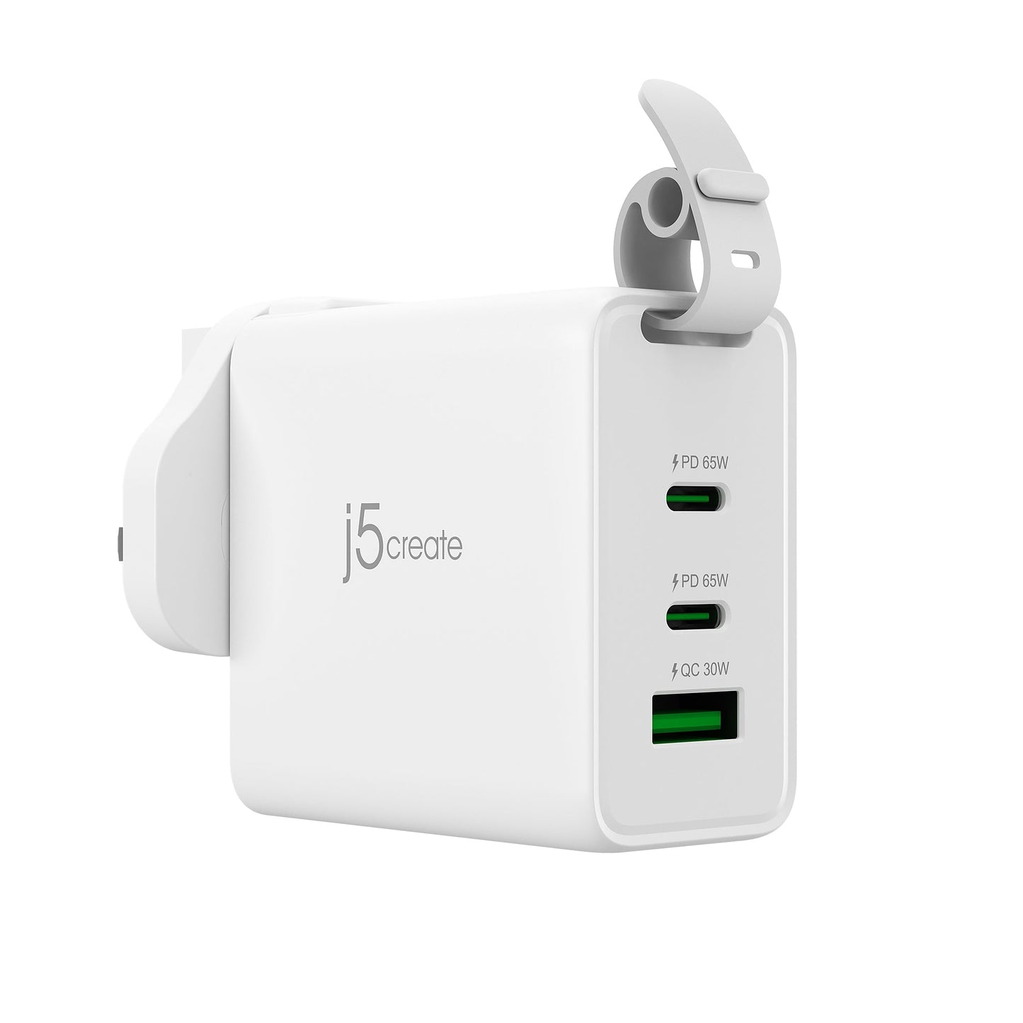 J5create 65W GaN USB-C® 3-Port Travel Charger with changeable AC plugs - JUP3565V