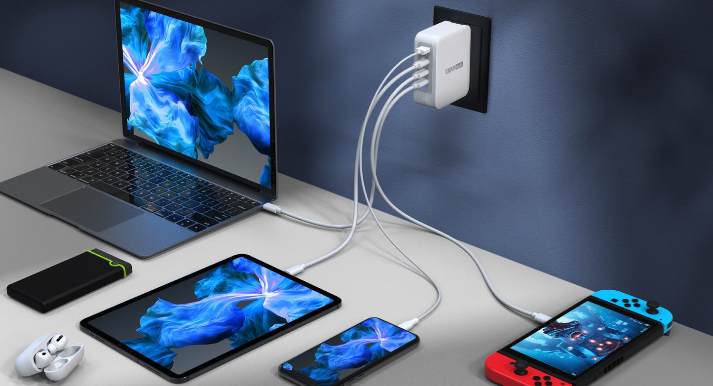 J5create 130W GaN USB-C 4-Port Charger - JUP43130
