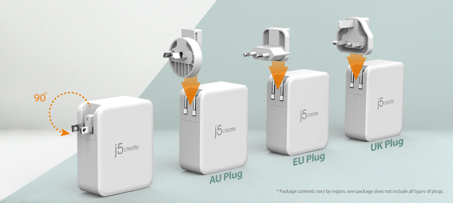J5create 130W GaN USB-C 4-Port Charger - JUP43130