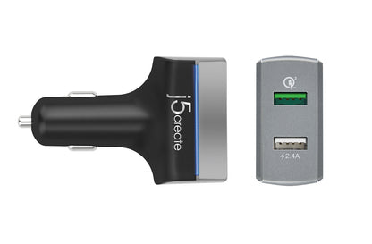 J5create 2-Port USB QC 3.0 Car Charger - JUPV20